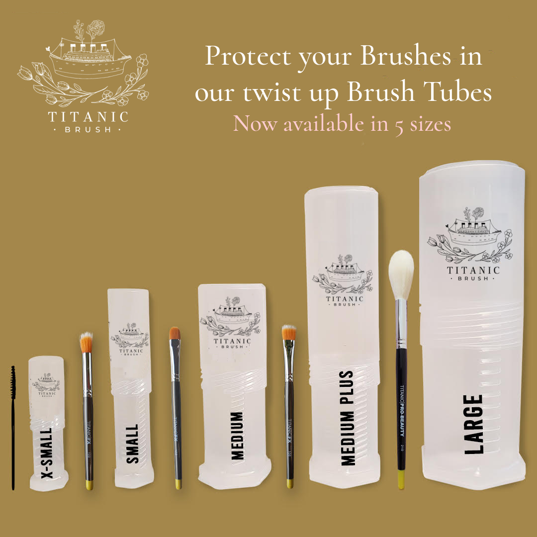 Titanic Brush | Clear Twist-up Brush / Tool Protector Case (Available in 5 sizes)